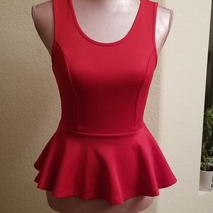 Gorgeous Red Peplum Top